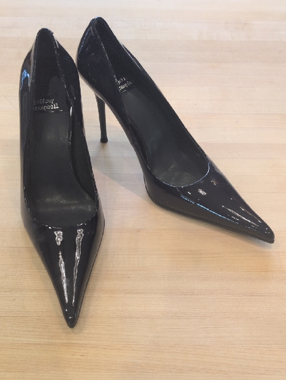Jeffrey Campbell Navy Risktaker Pointed Toe Stiletto Heels Size 7.5 - Picture 3 of 13